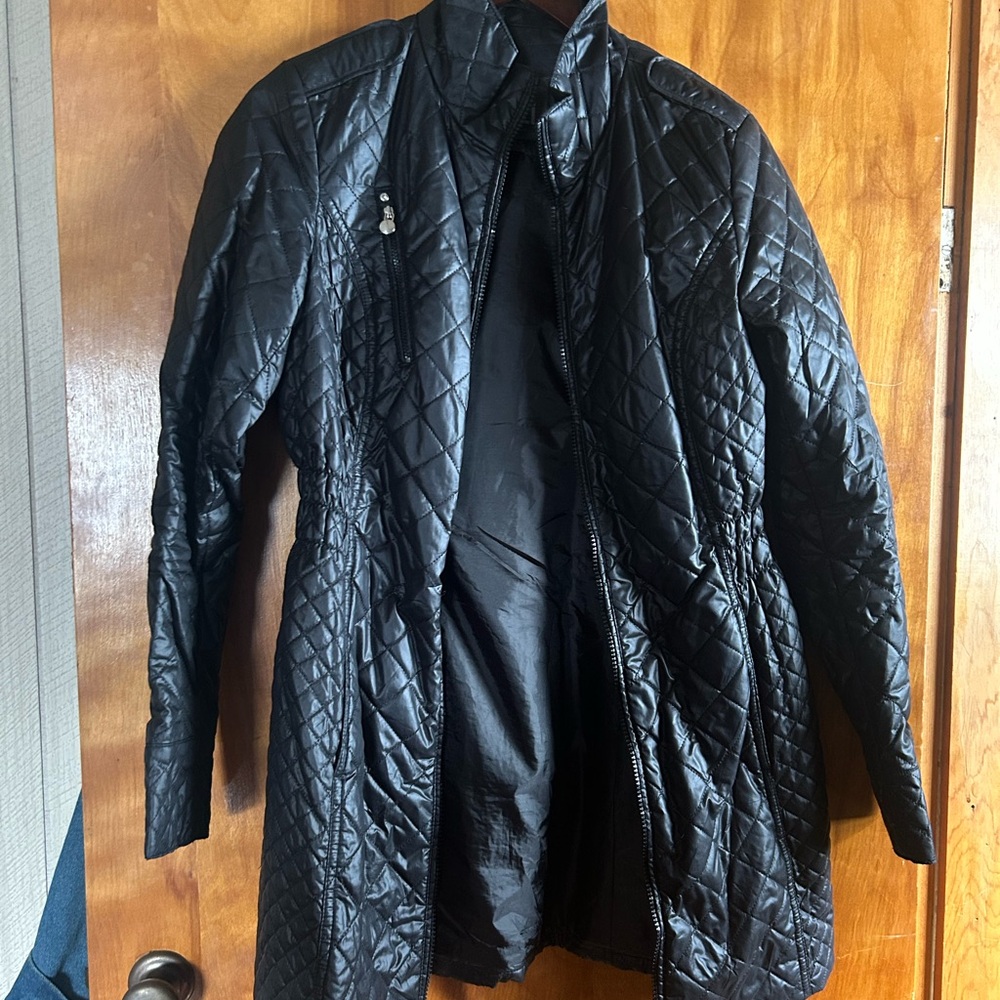 Roz & Ali Black Quilted Puffer Coat